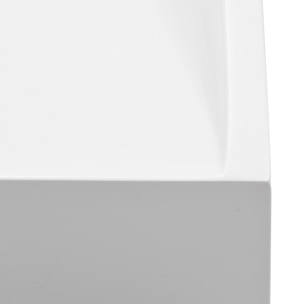 Fehér ásványöntvény/márványöntvény mosdókagyló 120x46x11 cm 
