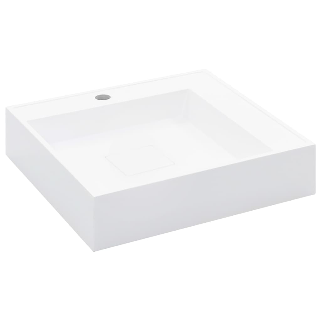 Fehér ásványöntvény/márványöntvény mosdókagyló 50x50x12,3 cm 