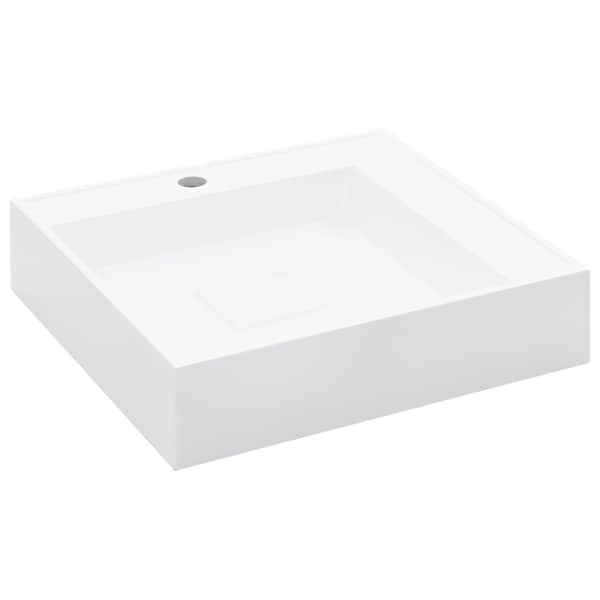 vidaXL valamu 50 x 50 x 12,3 cm mineraalvalatis/marmorvalatis, valge