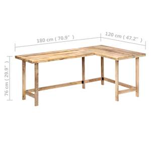 Psací stůl 180 x 120 x 76 cm masivní mangovníkové dřevo - obrázek 8