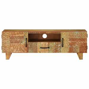Ručně vyřezávaná TV skříň 120x30x40cm masivní recyklované dřevo - obrázek 2