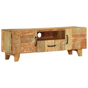Ručně vyřezávaná TV skříň 120x30x40cm masivní recyklované dřevo - obrázek 12