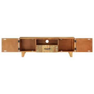 Ručně vyřezávaná TV skříň 120x30x40cm masivní recyklované dřevo - obrázek 5