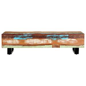 Konferenční stolek 120x50x30cm masivní recyklované dřevo a ocel - obrázek 2