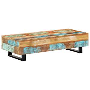 Konferenční stolek 120x50x30cm masivní recyklované dřevo a ocel - obrázek 7