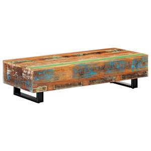 Konferenční stolek 120x50x30cm masivní recyklované dřevo a ocel - obrázek 8
