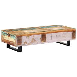 Konferenční stolek 120x50x30cm masivní recyklované dřevo a ocel - obrázek 9