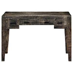 Psací stůl černý 110 x 50 x 75 cm masivní mangovníkové dřevo - obrázek 3