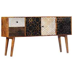 Příborník s potiskem 130 x 30 x 70 cm masivní mangovník - obrázek 11