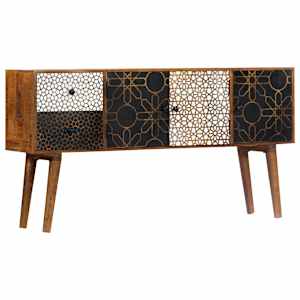 Příborník s potiskem 130 x 30 x 70 cm masivní mangovník - obrázek 8