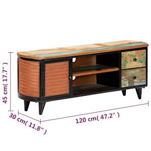 TV stolek 120 x 30 x 45 cm masivní recyklované dřevo - obrázek 6