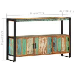 Příborník 120 x 30 x 75 cm masivní recyklované dřevo - obrázek 7