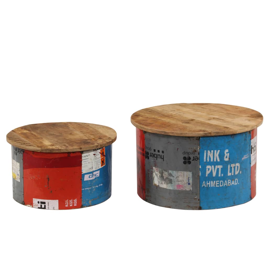 2 db tömör mangófa dohányzóasztal