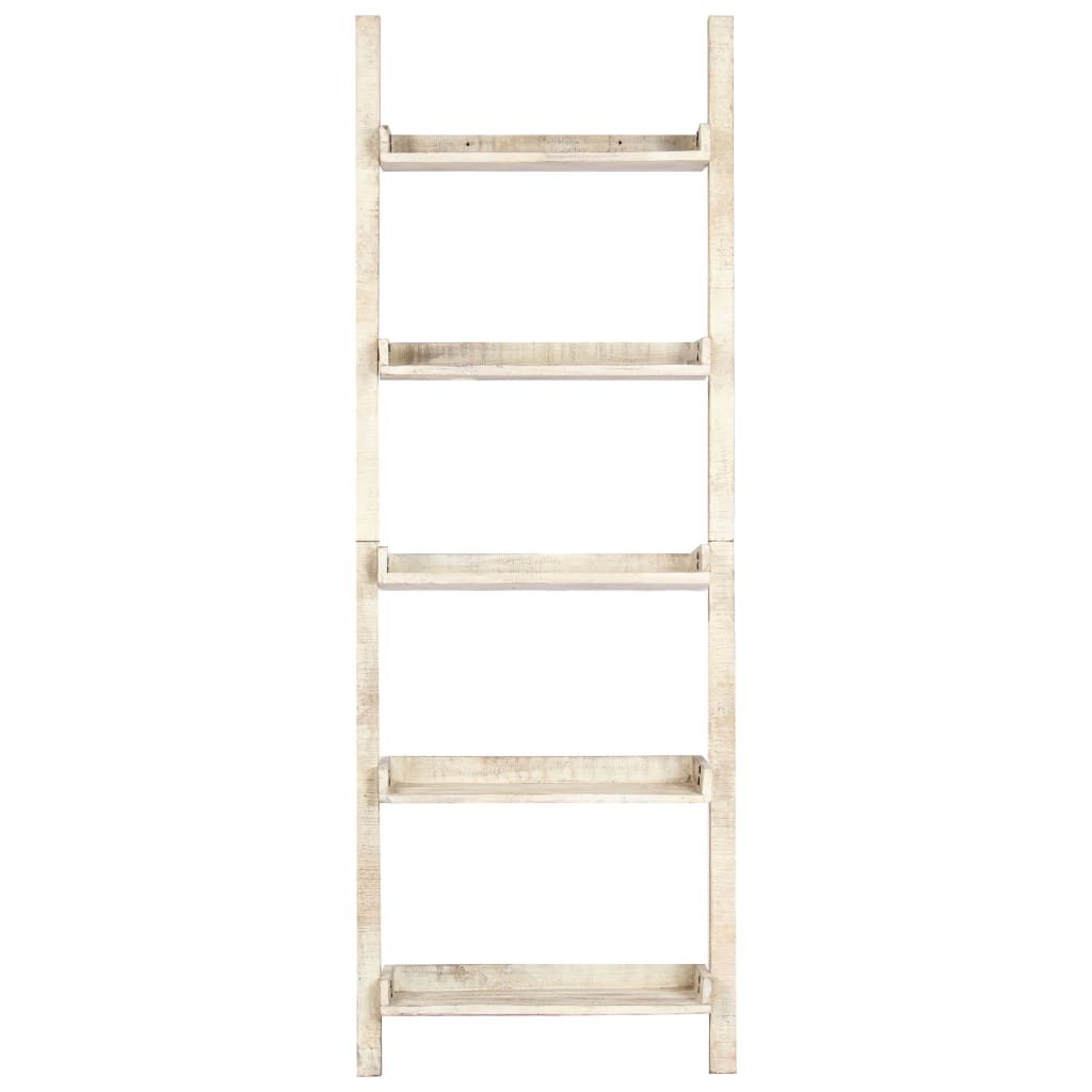 vidaXL Ladder Shelf White 29.5"x14.6"x80.7" Solid Mango Wood