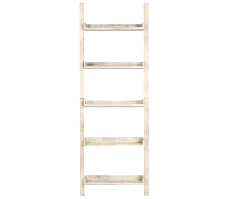 vidaXL Étagère à échelle Blanc 75x37x205 cm Bois de manguier solide