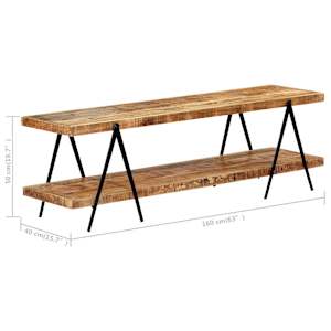 TV stolek 160 x 40 x 50 cm masivní mangovníkové dřevo - obrázek 5