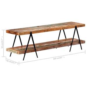 TV stolek 160 x 40 x 50 cm masivní recyklované dřevo - obrázek 5