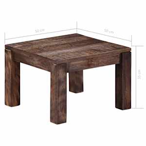 Konferenční stolek 50 x 50 x 35 cm masivní mangovníkové dřevo - obrázek 7