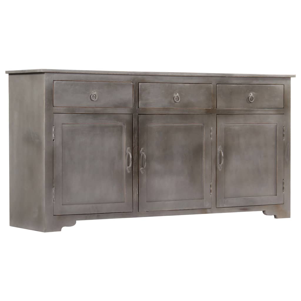 Příborník šedý 160 x 40 x 80 cm masivní mangovníkové dřevo