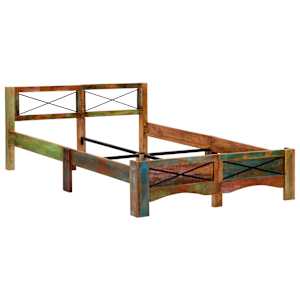 Rám postele masivní recyklované dřevo 140 x 200 cm - obrázek 12
