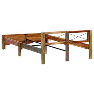 Rám postele masivní recyklované dřevo 140 x 200 cm - obrázek 4