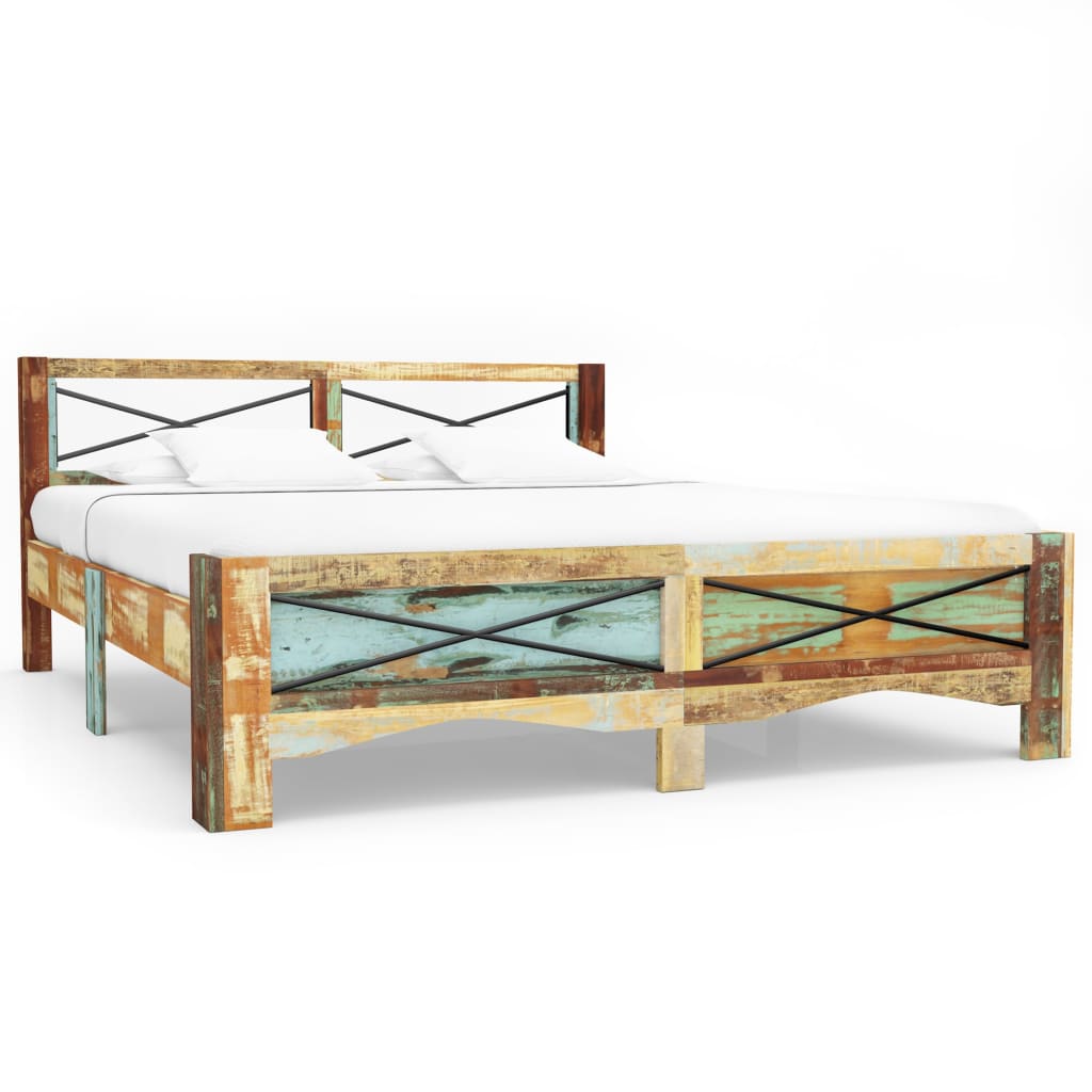 Rám postele masivní recyklované dřevo 160 x 200 cm
