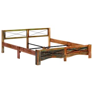 Rám postele masivní recyklované dřevo 180 x 200 cm - obrázek 11