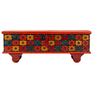 Úložný box červený 110 x 40 x 40 cm masivní akáciové dřevo - obrázek 4