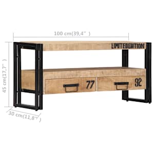 TV stolek 100 x 30 x 45 cm masivní mangovníkové dřevo - obrázek 6