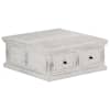 vidaXL kohvilaud valge 70 x 70 x 30 cm tugevast mangopuidust