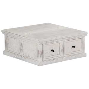 vidaXL kohvilaud valge 70 x 70 x 30 cm tugevast mangopuidust