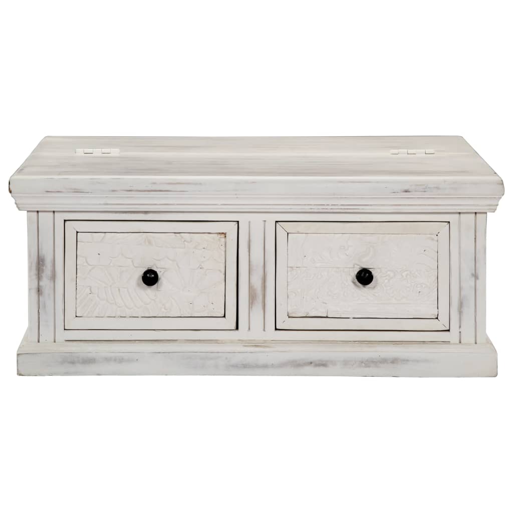 

vidaXL Salontafel 70x70x30 cm massief mangohout wit