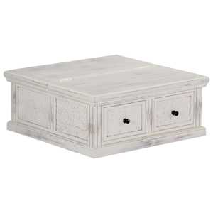 Konferenční stolek bílý 70x70x30 cm masivní mangovníkové dřevo - obrázek 8