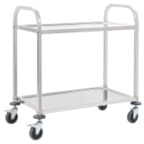 vidaXL 2 szintes rozsdamentes acél zsúrkocsi 87 x 45 x 83,5 cm