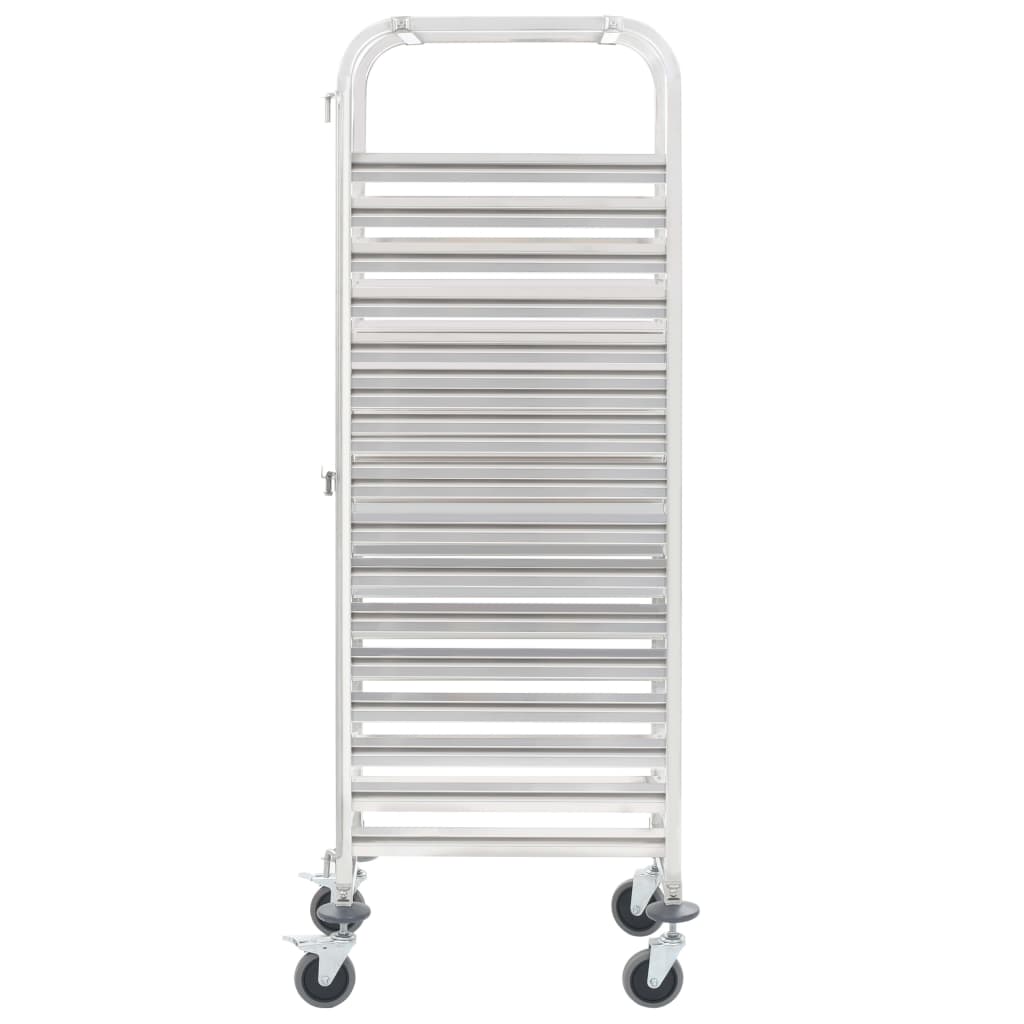 

vidaXL Keukentrolley 16-laags 38x55x163 cm roestvrij staal
