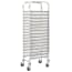  vidaXL 16 tálcás rozsdamentes acél szervizkocsi 38 x 55 x 163 cm termék 2. képe