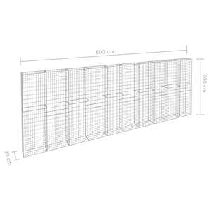 Gabionová zeď s víky z pozinkované oceli 600 x 30 x 200 cm - obrázek 6