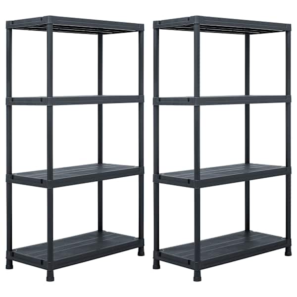 vidaXL hoiuriiul, 2 tk, must, 60 x 30 x 138 cm, plast