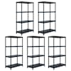 vidaXL hoiuriiul, 5 tk, must, 60 x 30 x 138 cm, plast
