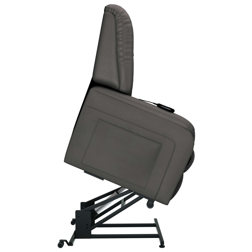 vidaXL Fauteuil inclinable TV électrique Gris Similicuir