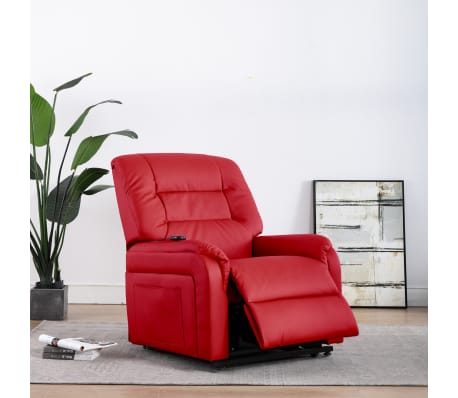 vidaXL Fauteuil elektrisch sta-op-stoel kunstleer rood