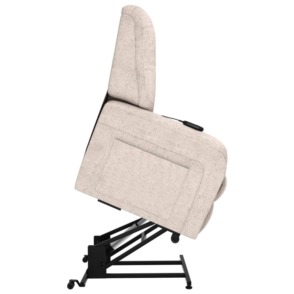 vidaXL elektriskais TV krēsls, paceļams, krēmkrāsas audums