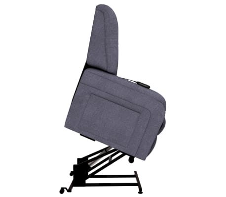 vidaXL Fauteuil elektrisch sta-op-stoel stof donkergrijs