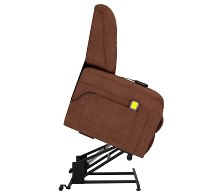 vidaXL Fauteuil inclinable de massage TV électrique Marron Tissu vidaXL Fauteuil inclinable de massage TV électrique Marron Tissu