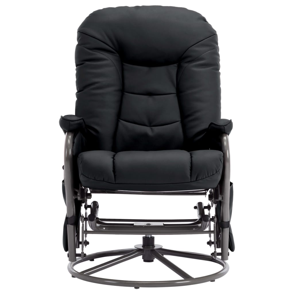 vidaXL Fauteuil inclinable avec repose-pied Noir Similicuir