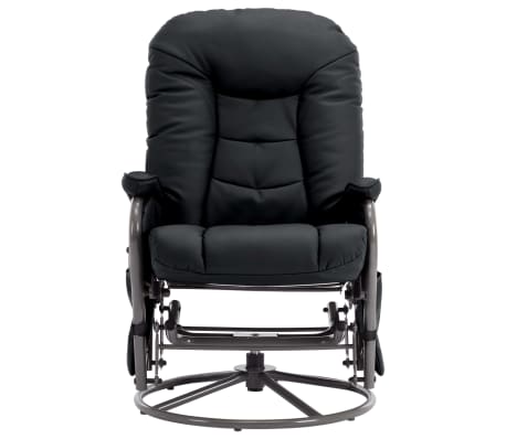 vidaXL Fauteuil inclinable avec repose-pied Noir Similicuir