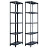 vidaXL hoiuriiul, 2 tk, must, 125 kg, 60 x 30 x 180 cm, plast