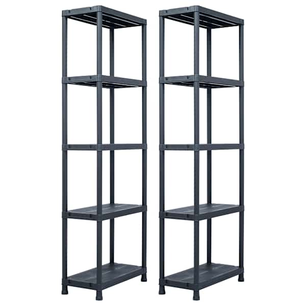 vidaXL hoiuriiul, 2 tk, must, 125 kg, 60 x 30 x 180 cm, plast