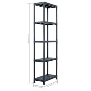 Skladové regály 2 ks černé 125 kg 60 x 30 x 180 cm plastové - obrázek 9