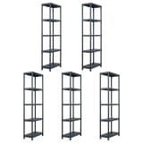 vidaXL Estantes de arrumação 5 pcs preto 125 Kg 60x30x180 cm plástico